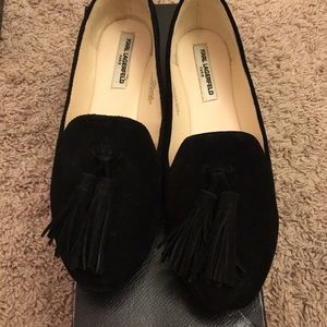 Karl Lagerfeld suede flats